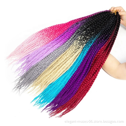 wholesale  prestretched soft ombre crochet braid hair 3x crochet box braids expression hair